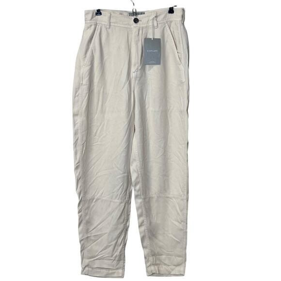 Everlane The Tencel Relaxed Chino Pants Parchment High Rise Women 2 NWT Pockets - Picture 2 of 10